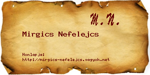 Mirgics Nefelejcs névjegykártya